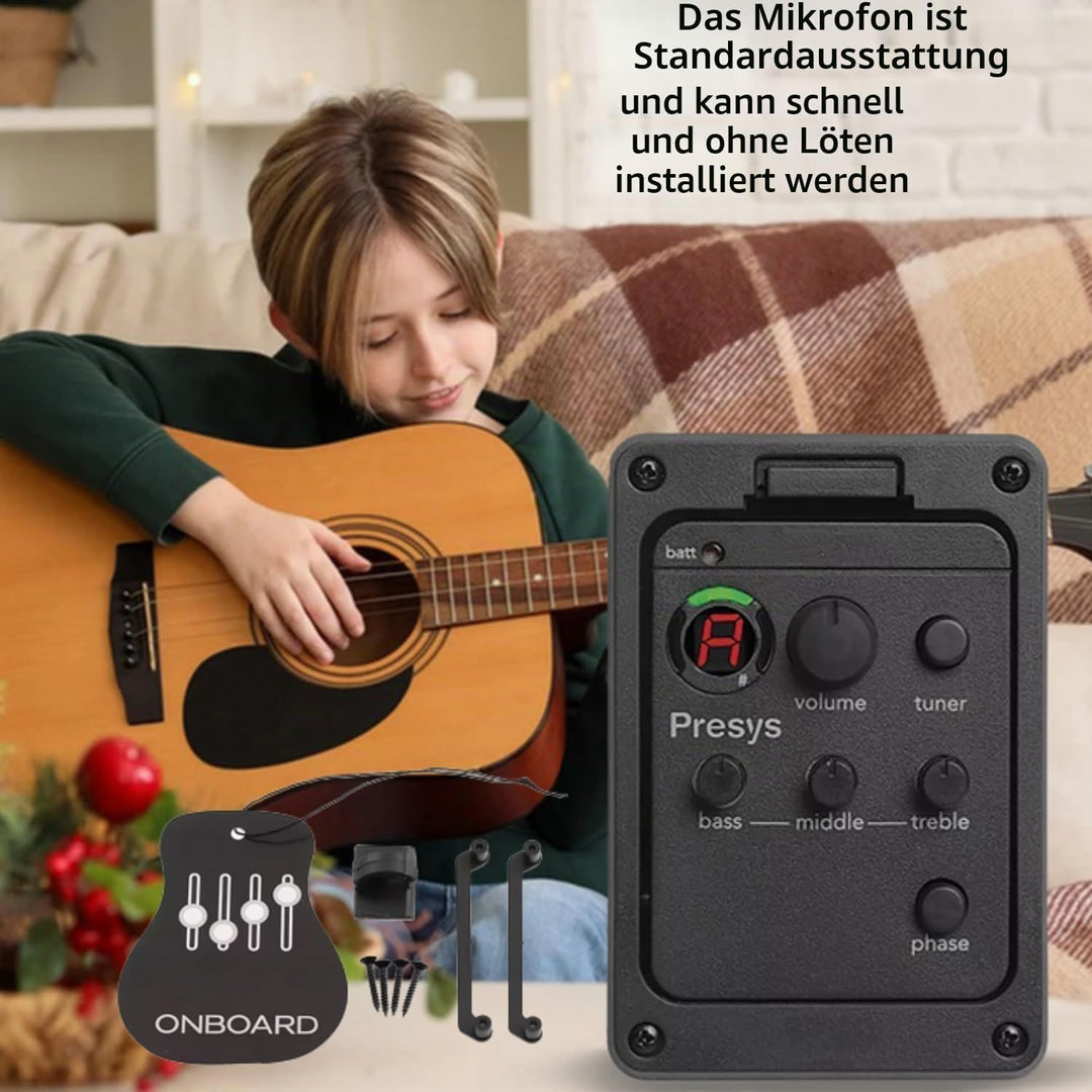 Nicoone 3-Band-Gitarrenvorverstärker Equalizer für Akustikgitarren-Equalizer Eine Bord Des Preamp-Pi