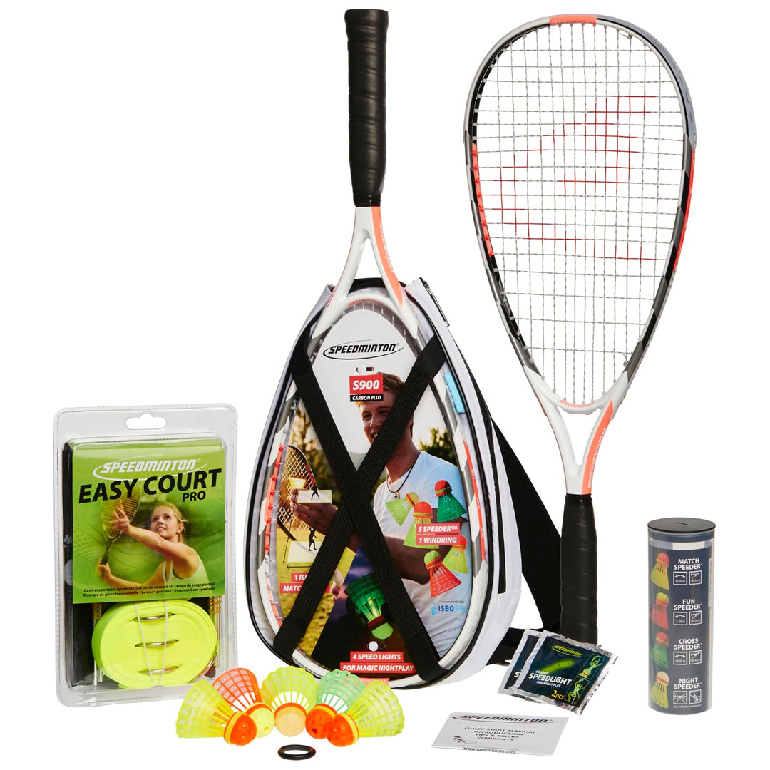 Speedminton® S900 Set – Original Speed Badminton/Crossminton Profi Set mit Carbon Schlägern inkl. 5