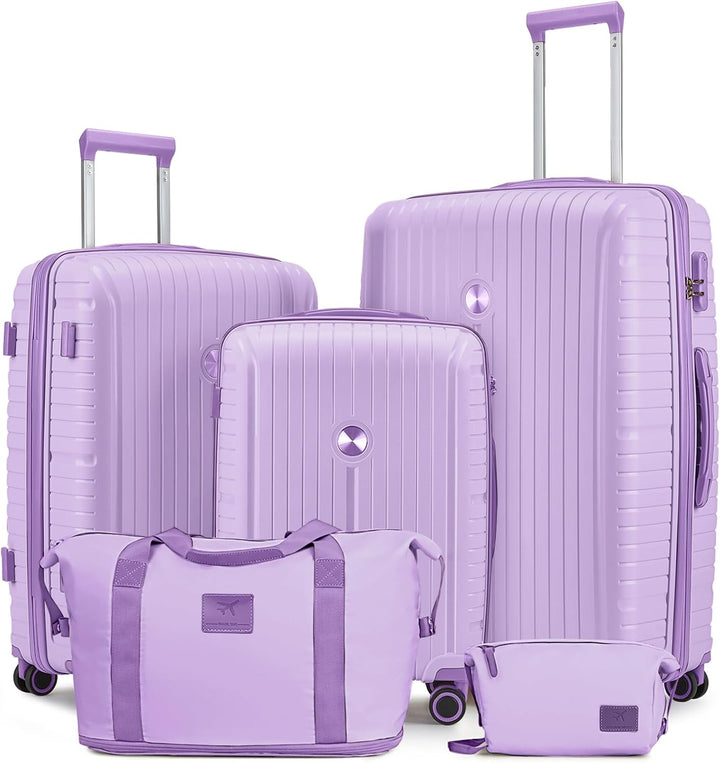 Joyway Kofferset 5tlg Hartschale Leicht PP mit 4 Rollen und TSA-Schloss Der Gepäcksets Enthält 1 Rei