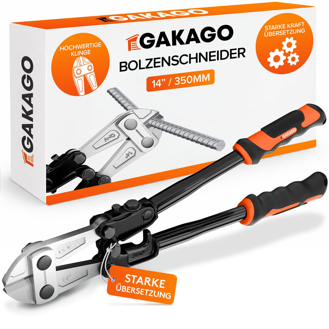 Gakago Bolzenschneider 14" (350 mm) - Metallschneider mit gehärteten CR-V Klingen - Kraftvolle Übers