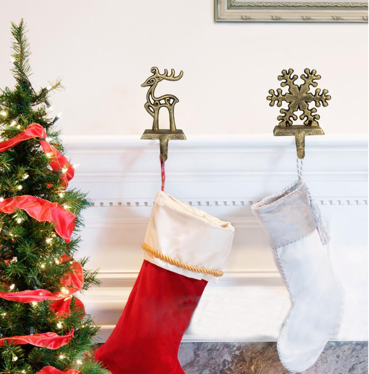 YWZHENYU 4 Stück Weihnachtsstrumpfhalter, langlebige Strumpfaufhänger Haken für Kaminsims, Kamin, Sc