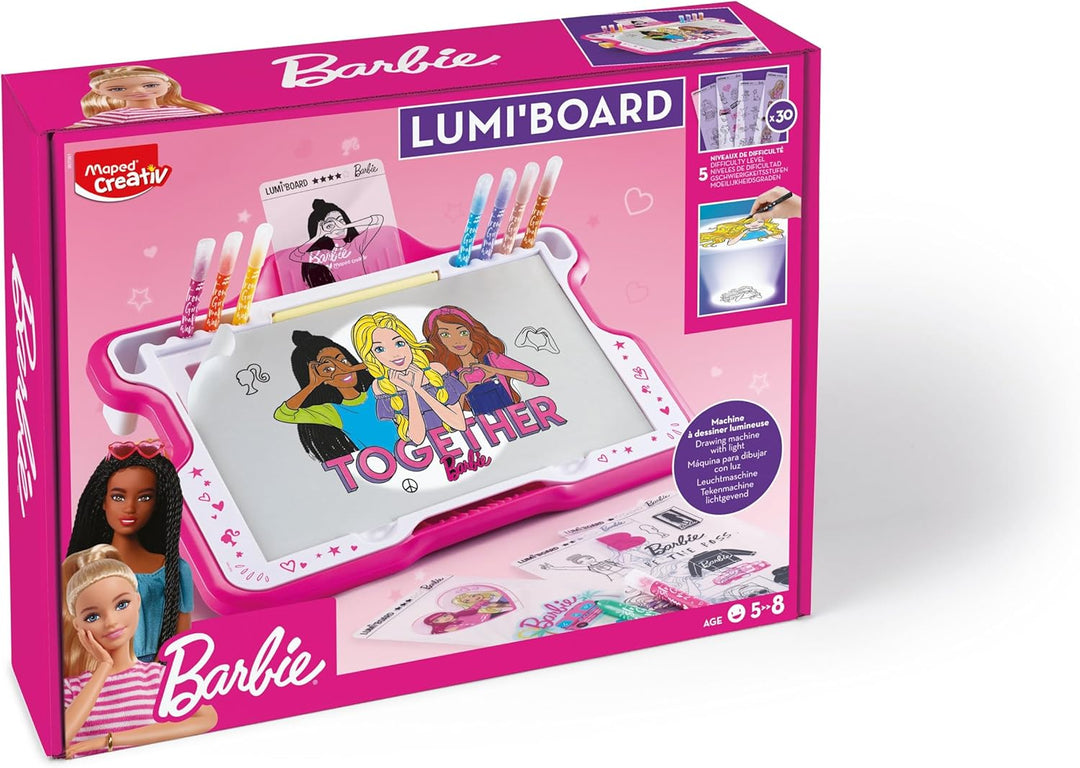 Maped CREATIV - Leuchttisch, Lichttisch, Lichtmaschine LUMI'BOARD BARBIE - mit 250x BARBIE-Motiven a
