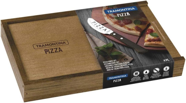 PIZZA, Pizzamesser-Set, 4-tlg.braun