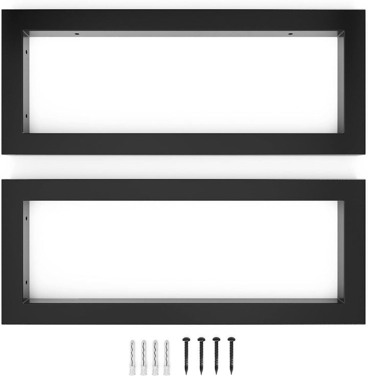 2x sossai® Stahl Waschtischkonsole 50 cm, schwarzmatt für Waschbecken Waschtisch, 50 cm