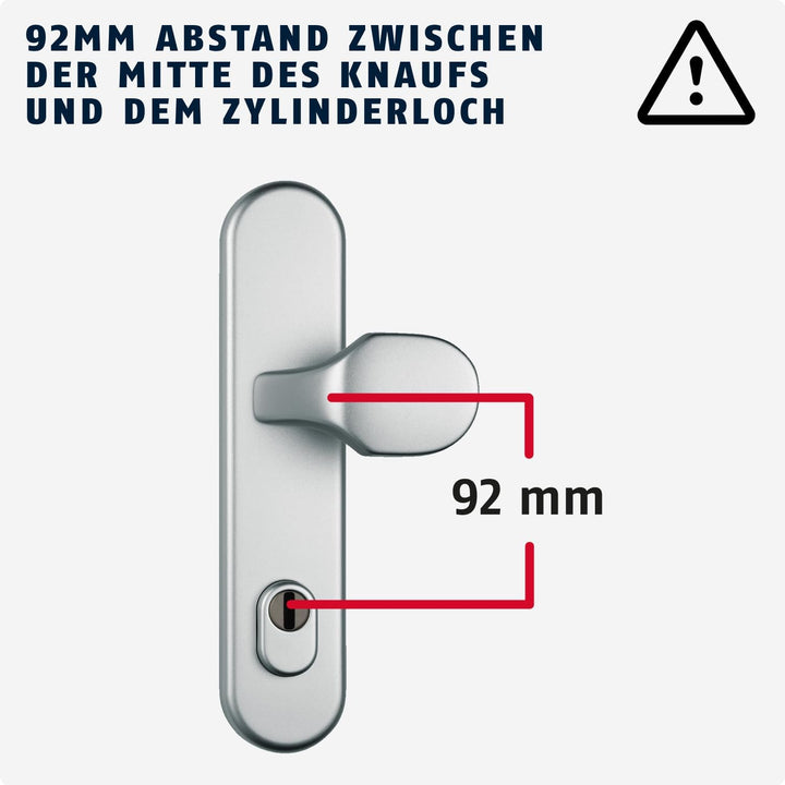 ABUS Tür-Schutzbeschlag HLZS814 F1 aluminium mit Zylinderschutz rund 37404 F1 Aluminium Wechselgarni
