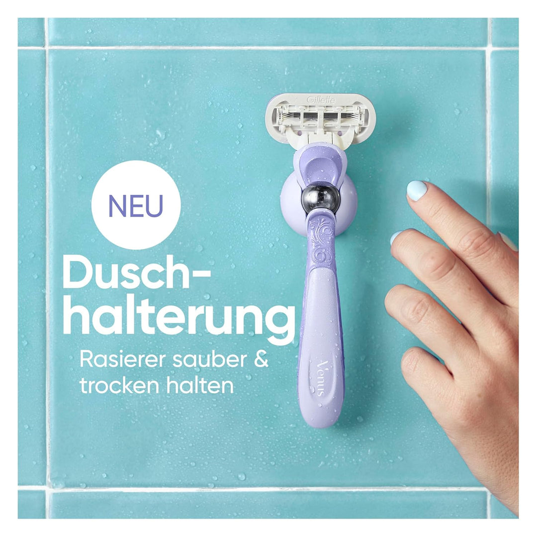 Gillette Venus Extra Smooth Swirl Damenrasierer, 3 Ersatzklingen, Schwenkbares Handstück und Duschha