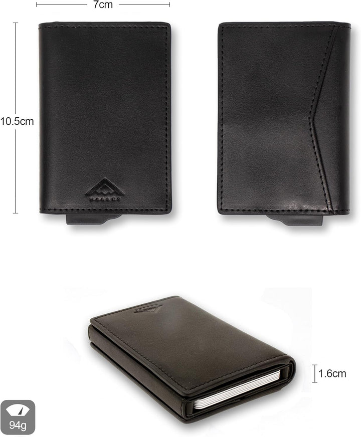 Stealth Wallet – Minimalistische Schlanke Leichte Pop-Up Kartenhalter – Kontaktlos Geschützte Sicher