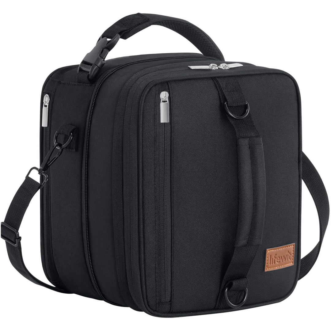 Lifewit Erweiterbare Lunchtasche 12L, Kühltasche Klein, Lunch Bag 12L Schwarz, 12L Schwarz