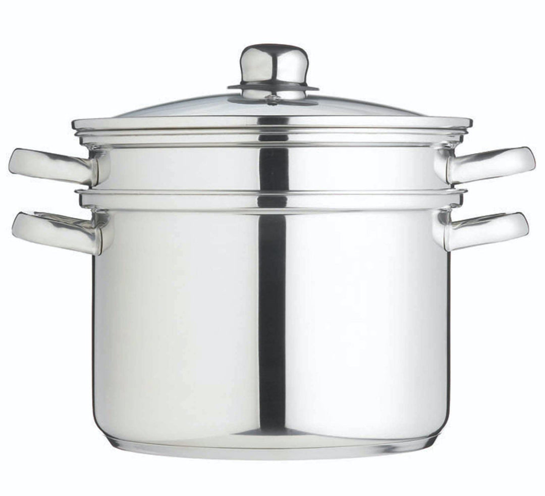 KC BLUE Multi-Dampfgarer 7,5Liter aus Edelstahl in Silber 2-teilig, 12 x 17 x 22 cm