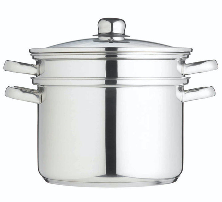 KC BLUE Multi-Dampfgarer 7,5Liter aus Edelstahl in Silber 2-teilig, 12 x 17 x 22 cm