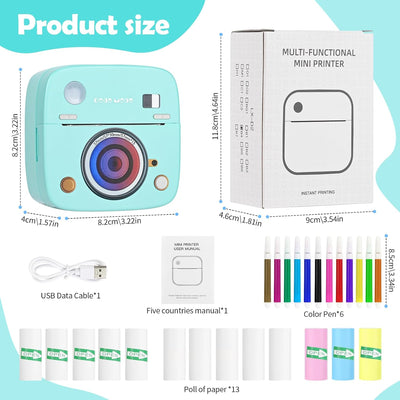 Mini Drucker, Mobiler Fotodrucker, Tragbarer Mini Fotodrucker, Smartphone Drucker, Handy Drucker mit