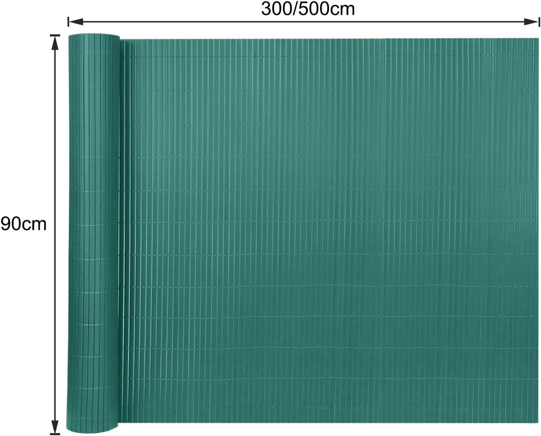 YUENFONG 90x1000cm Sichtschutzmatte PVC Sichtschutzzaun Windschutz Gartensichtschutz mit Kabelbinder