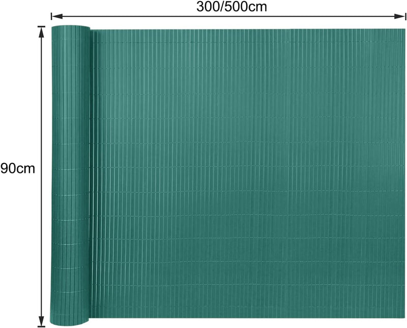 NAIZY PVC Sichtschutzmatte 90x300cm Sichtschutz Garten Sichtschutzzaun Grün Sichtschutzzaun UV-Schut