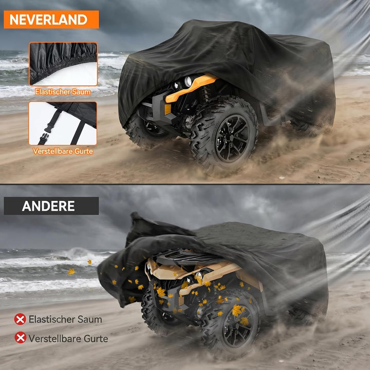 NEVERLAND XL Quad ATV Abdeckplane ATV - Quad Fahrzeug Abdeckung Schutz Cover Winterfest Staub Regen