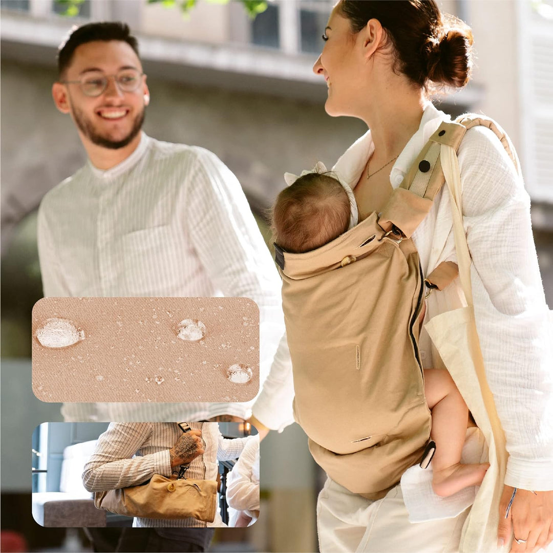 Babymoov Babytrage Moov & Boost Hazelnut beige - ergonomisch, für Babys und Kleinkinder, bis 20 kg H