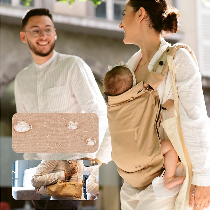 Babymoov Babytrage Moov & Boost Hazelnut beige - ergonomisch, für Babys und Kleinkinder, bis 20 kg H