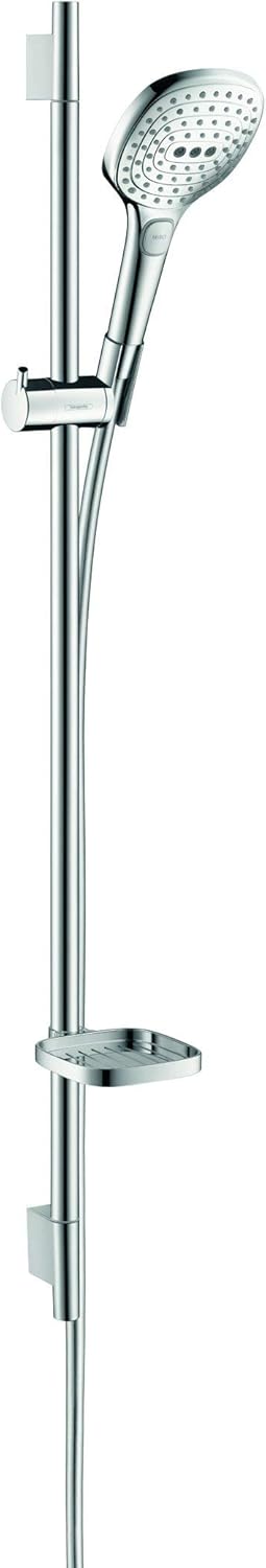 hansgrohe Raindance Select E 120 wassersparendes Duschset 0,90m, 3 Strahlarten, mit Seifenablage, Ch