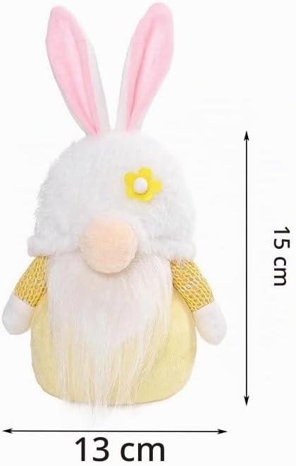 Osterdeko Beleuchtet Wichtel Figuren, 2 Stück Ostern Deko Hasen Wichtel Deko mit LED Licht, LED Oste