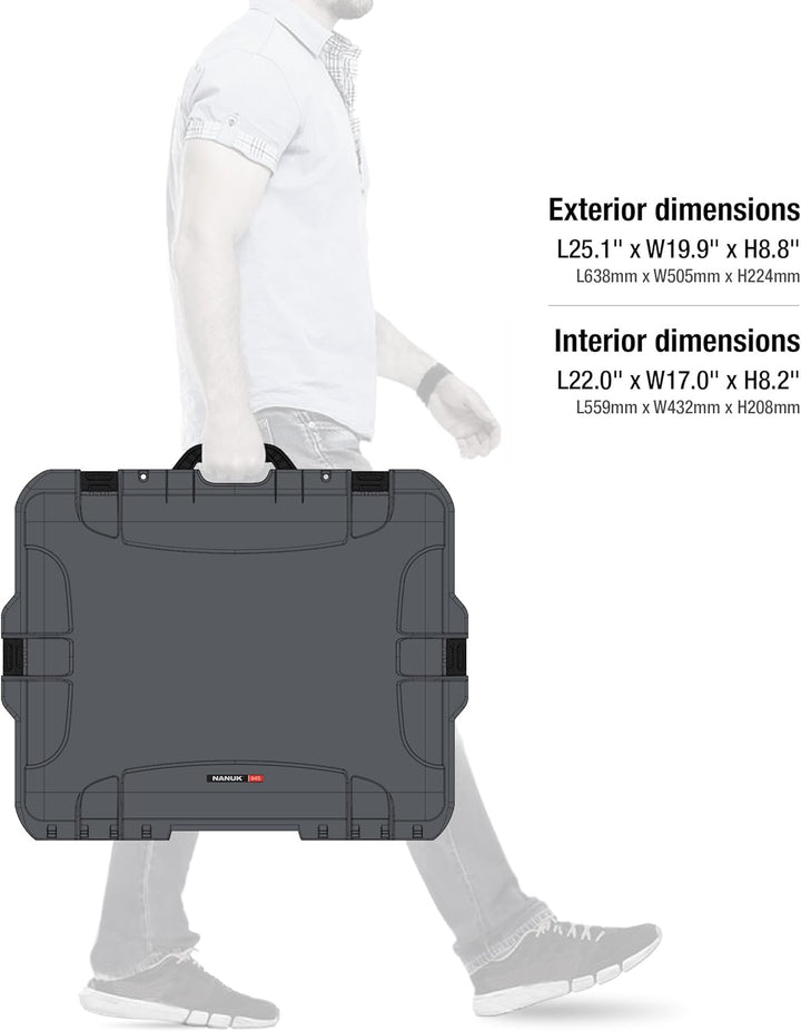 Nanuk 945 Wasserdichter Hartschalenkoffer leer - Graphit Graphit Hartschale, Graphit Hartschale