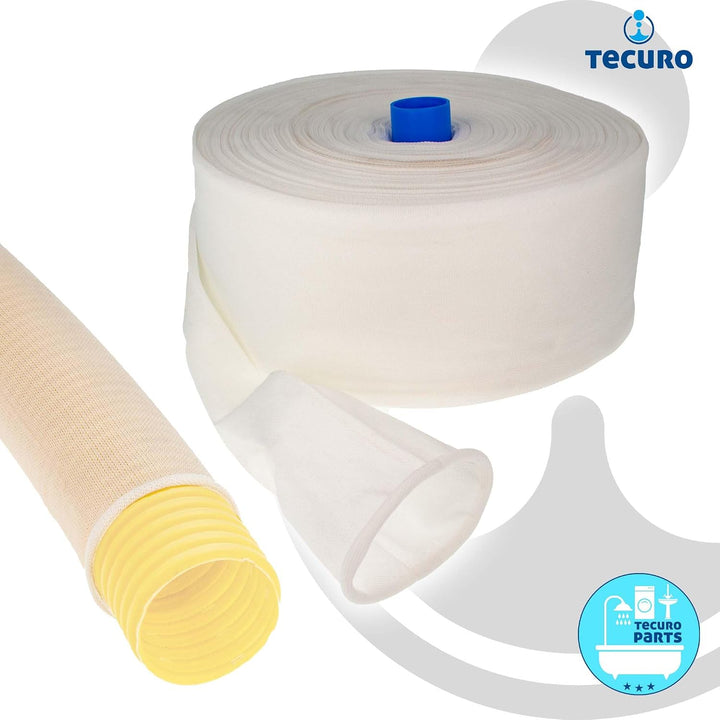 tecuro Filterstrumpf - Drainagevlies - für Drainagerohr Ø 125 mm - Nylon - 25 Meter, 25 Meter