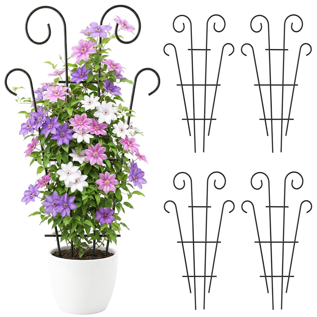 4er-Pack 109 cm / 43 Zoll Indoor-Pflanzenspalier für kletternde Topfpflanzen, Outdoor-Metallgarten-S