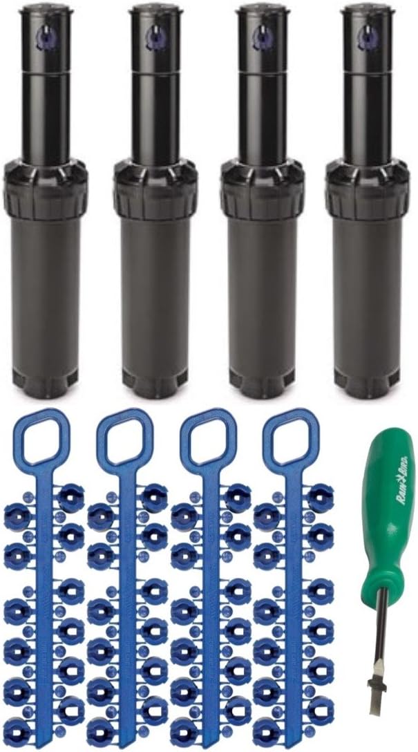Rain Bird ItemEyes 5000 Serie Rotorsprinklerköpfe Set – mit Düsen und Einstellwerkzeug (4 Stück); 50
