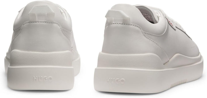 HUGO Herren Blake Tenn Sneakers aus Glattleder mit Cupsohlen Grösse 39 EU Weiss, 39 EU Weiss