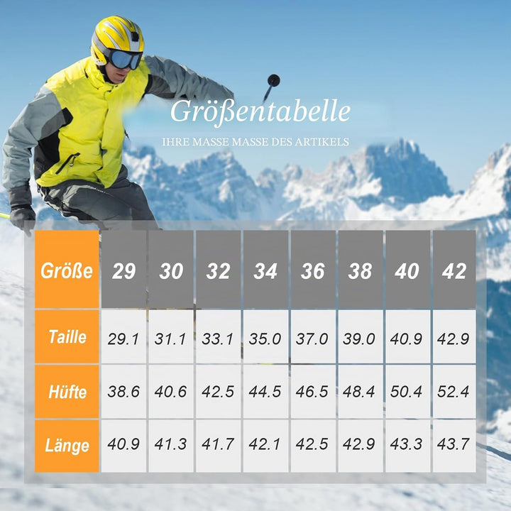 Herren Softshellhose Gefüttert Outdoorhose Wasserdicht Wanderhose Warm Skihose Snowboardhose Winddic