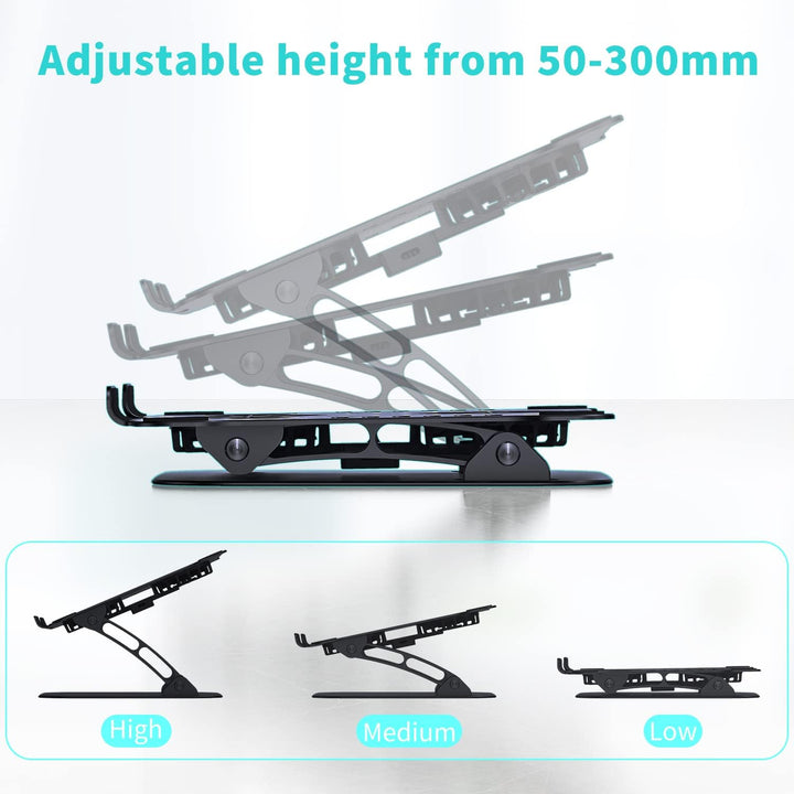 Laptop Ständer Höhenverstellbar mit RGB Lüfter, Faltbarer Stand aus Aluminiumlegierung, Belüfteter L