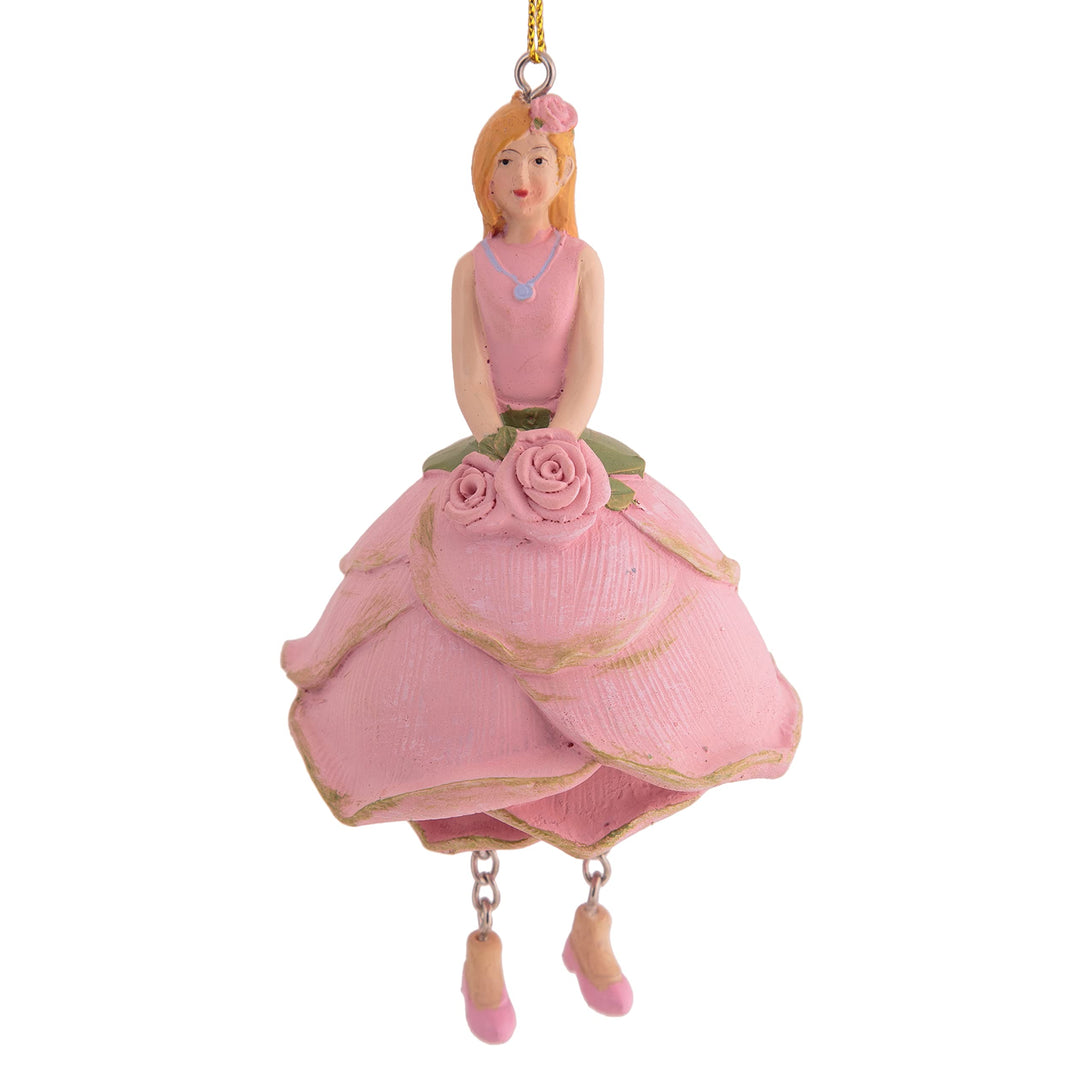 Blumenmädchen Figur Alice Rose Rosa Dekofigur Blumen Garten Figur für Innen Rose Alice, Rose Alice