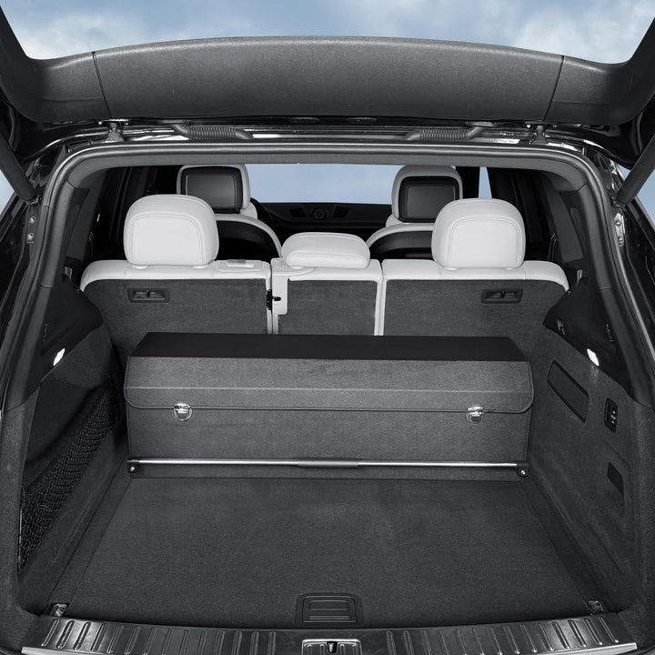 Auto Kofferraum Organizer mit Deckel – Multifunktionale Leder-Aufbewahrungsbox und Stabiler Griff, P
