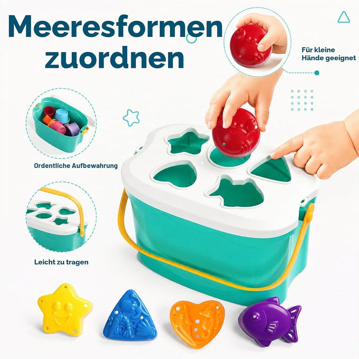 Montessori Stapelturm ab 6 Monate, 3-in-1 Sortier- &amp; Stapelspielzeug | 20 Teile zum Sortieren, Stape