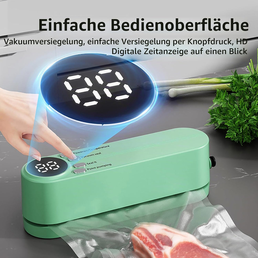 Mini Vakuumiergerät, Tragbar Vakuumierer für kontinuierliches Arbeiten mit hoher Geschwindigkeit, Fo