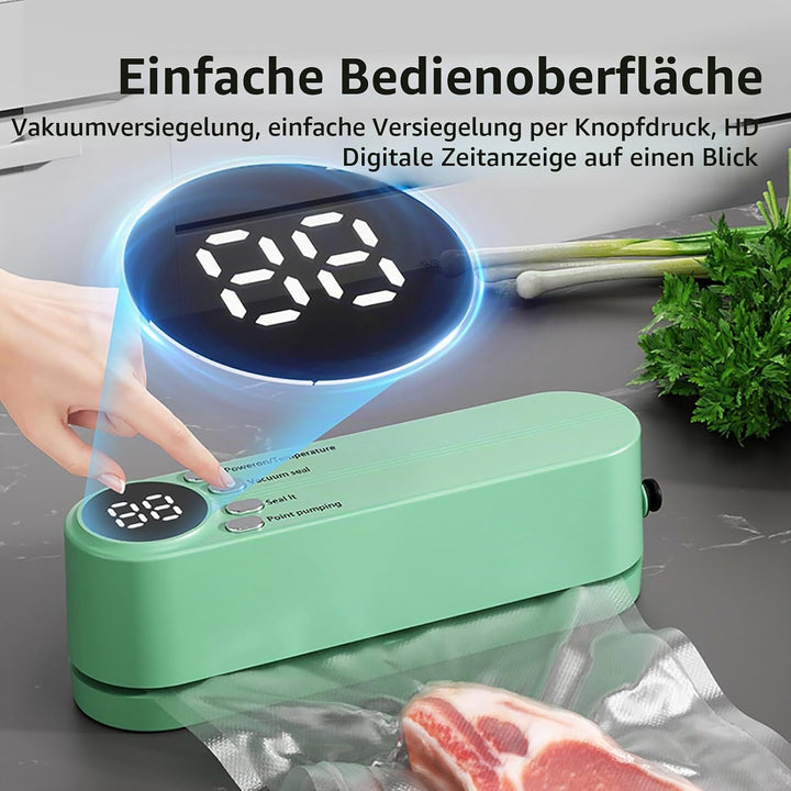 Mini Vakuumiergerät, Tragbar Vakuumierer für kontinuierliches Arbeiten mit hoher Geschwindigkeit, Fo