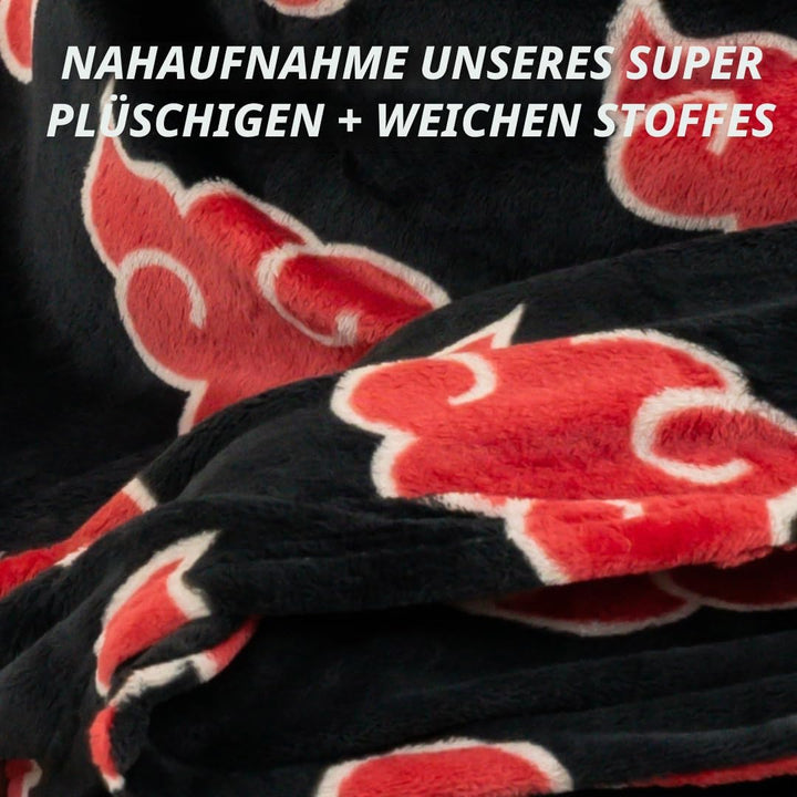 Franco Naruto Anime Akatsuki Cloud Bettwäsche, superweich und gemütlich, tragbar, Kapuze, 177,8 x 12