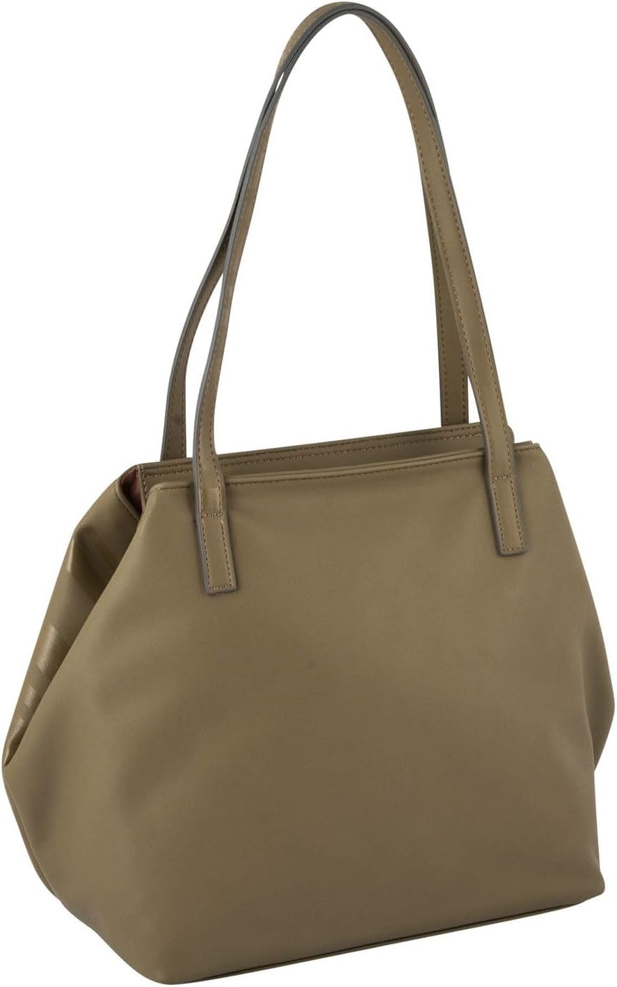 TOM TAILOR Damen Miri Stripe Print Shopper, 42x20x28 Sage, Sage