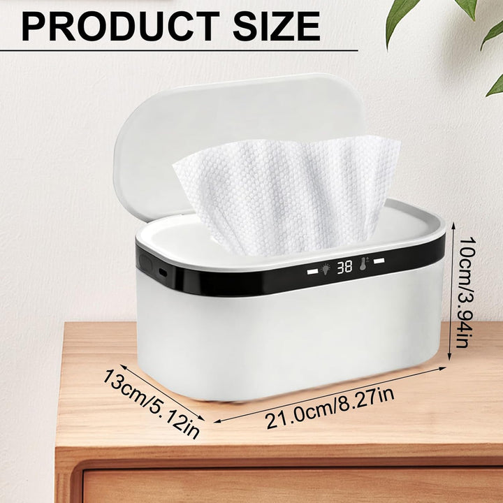 Feuchttuch Wärmer, 3 Heizstufen & Konstanttemperatur 10W USB Wipes Warmer mit LED-Nachtlicht Schnell