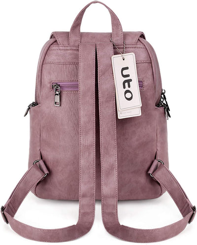 UTO Damen Rucksack gewaschenes PU Leder Reisetasche Grosse Kapazität Für Frauen Schultertasche Multi