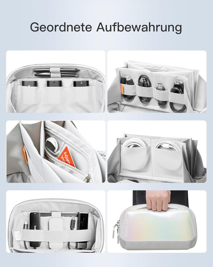 Inateck Elektronik Case, Spritzwassergeschützte Zubehörtasche, Gadget Organizer Tasche, USB Kabel Or