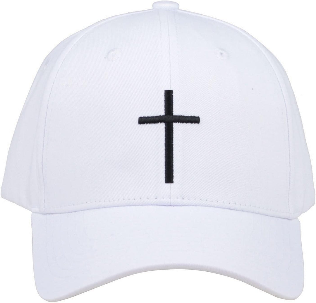 Bexxwell Baseball Cap weiss mit Kreuz-Stickerei (optimale Passform, Kappe, White, Baseballcap, Cross
