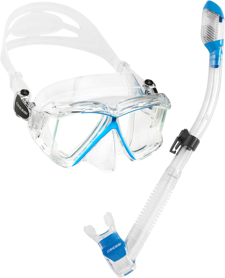 Cressi Panorama-Maske und Trocken-Schnorchel-Set zum Schnorcheln, Tauchen, Pano 3 & Supernova Dry: e