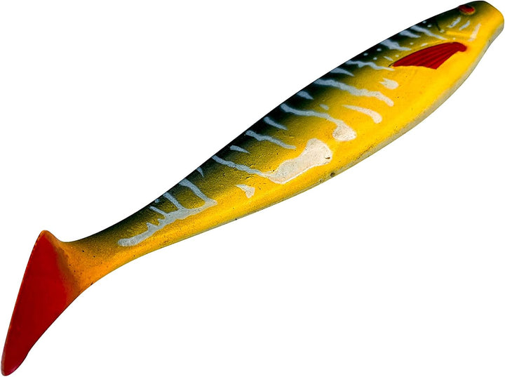Petri's Catch 2016 PetrisCatch 4er Gummifisch Set + 4 Stahlvorfächer, 15cm, UV aktiv, Hecht, Zander