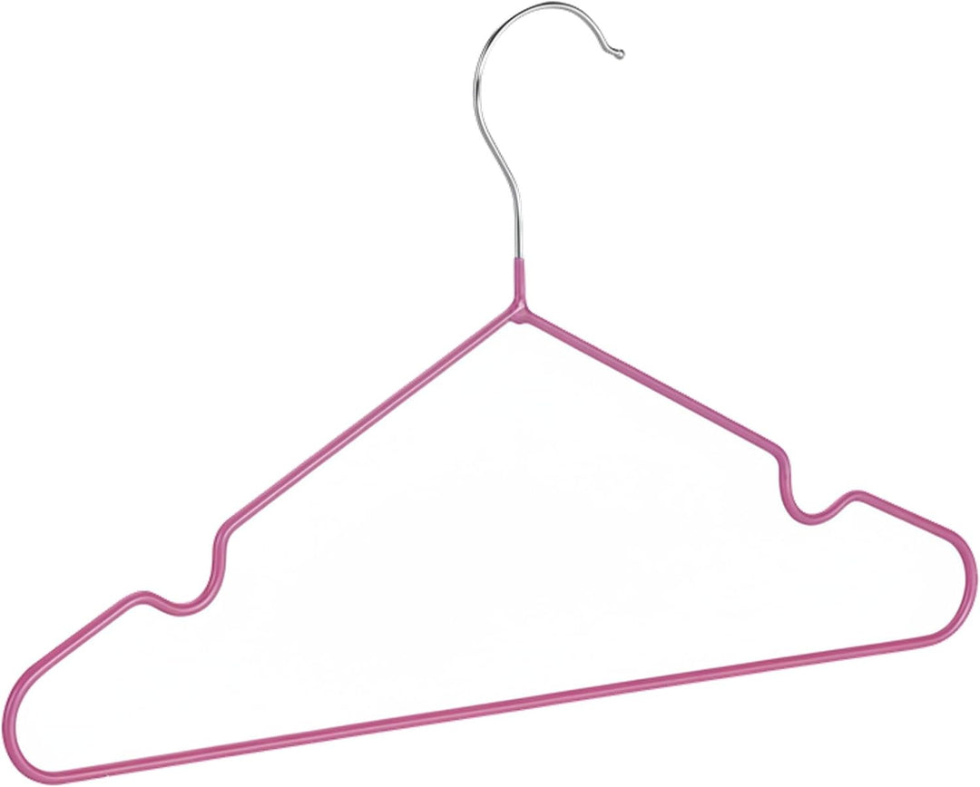 Relaxdays 80 x Kinderkleiderbügel, platzsparende Drahtbügel Mädchen, Babybügel mit Kerben, PVC-besch