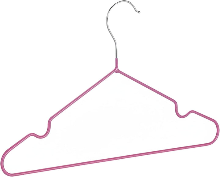 Relaxdays 80 x Kinderkleiderbügel, platzsparende Drahtbügel Mädchen, Babybügel mit Kerben, PVC-besch