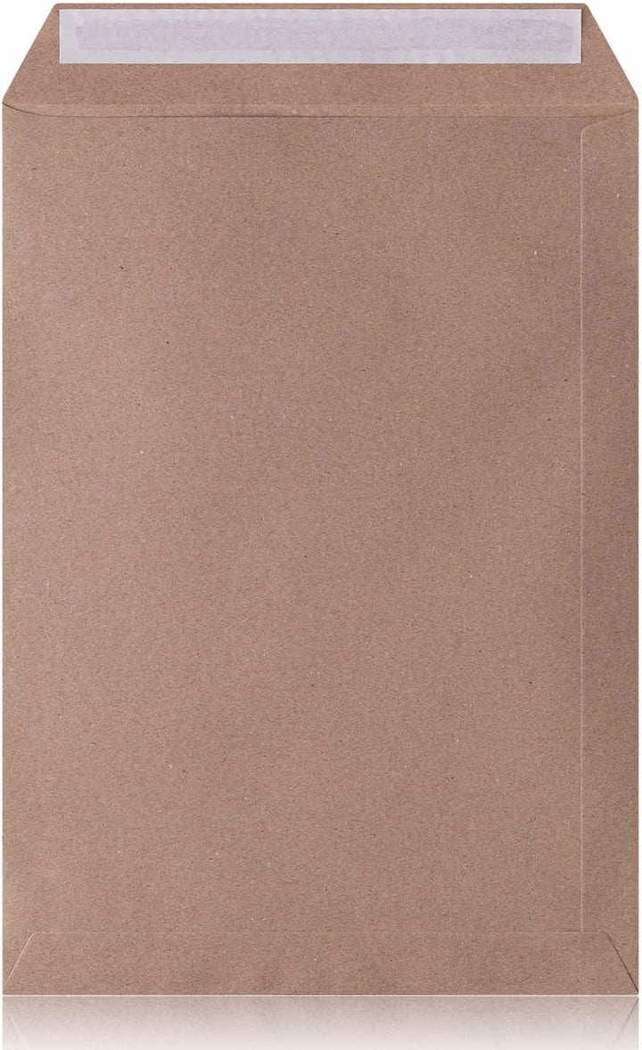1500 Versandtaschen C4 Braun (229x324mm) 90g/m² Briefumschläge für A4 ungefaltet, Haftklebung ohne F