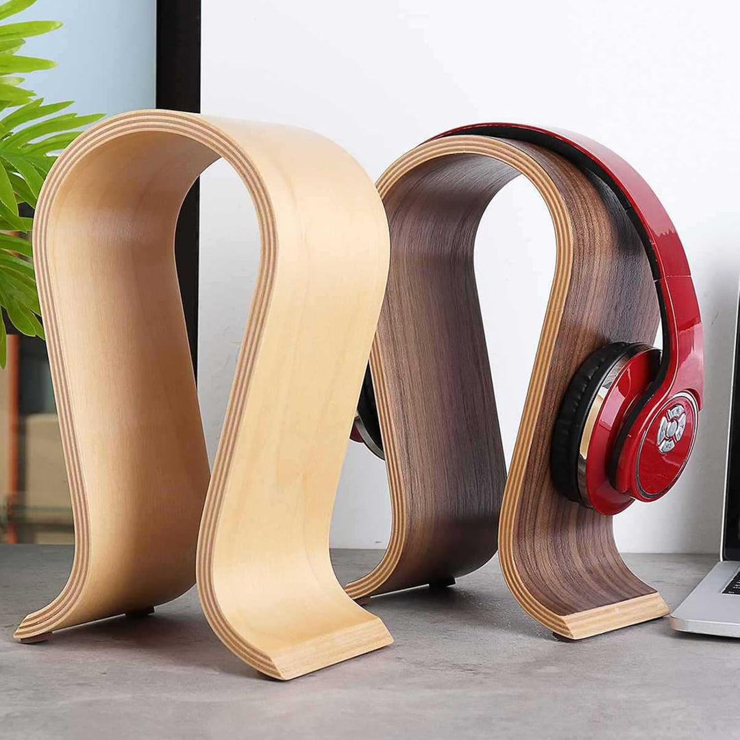 Kopfhörerhalter Holz, Kopfhörer Ständer, Kopfhörer Halter, U Form, Walnussholz, Universal, Umweltfre