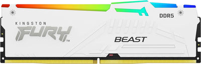 Kingston Fury Beast Weiss RGB XMP 16GB 5200MT/s DDR5 CL40 DIMM Desktop Gaming Speicher Einzelnes Mod