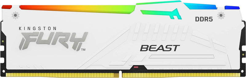 Kingston Fury Beast Weiss RGB XMP 16GB 5200MT/s DDR5 CL40 DIMM Desktop Gaming Speicher Einzelnes Mod