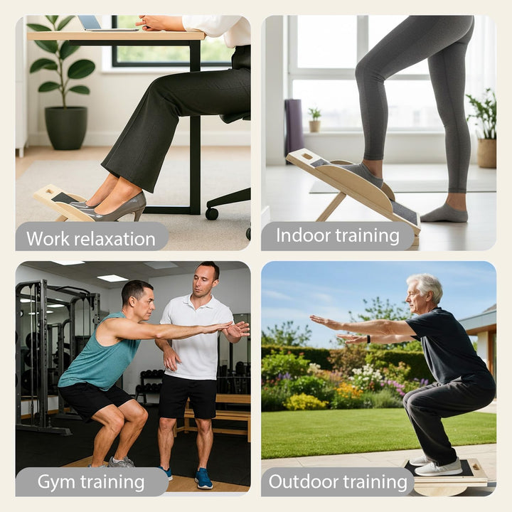 Wadendehner,2-in-1 Holz Balance Board,Tragbares Schrägbrett,Verstellbaren Winkeln,für Wadendehnung K