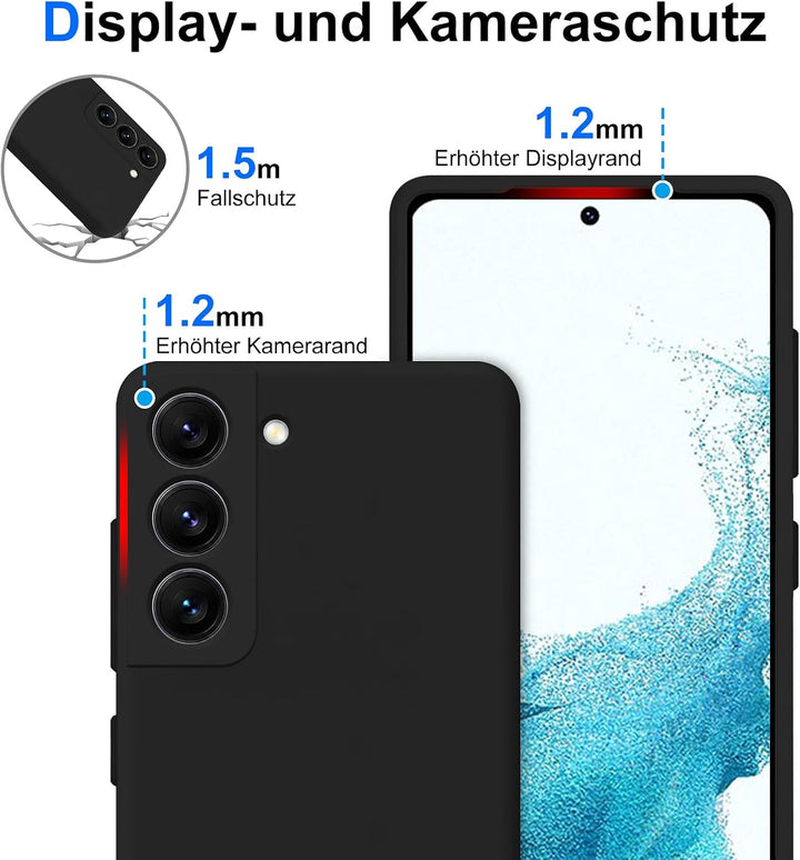 Handyhülle für Samsung Galaxy S22 Hülle [Material-Upgrade] Soft Silicone Case mit Mikrofaserfutter R